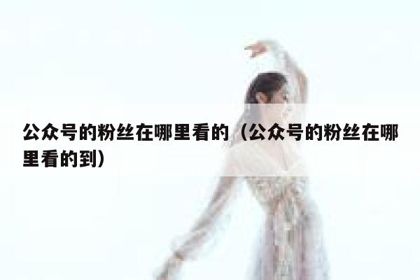 公众号的粉丝在哪里看的（公众号的粉丝在哪里看的到） 第1张