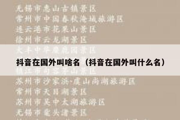 抖音在国外叫啥名（抖音在国外叫什么名） 第1张