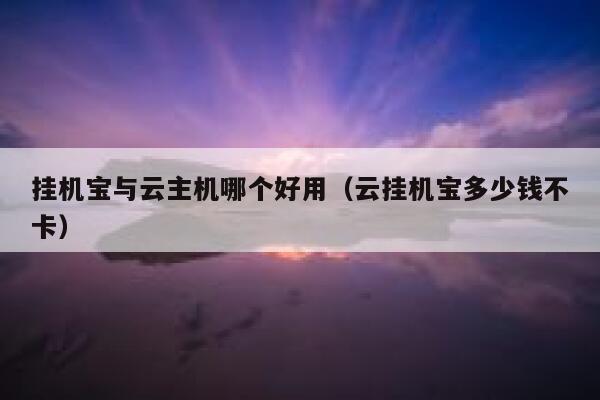 挂机宝与云主机哪个好用（云挂机宝多少钱不卡） 第1张