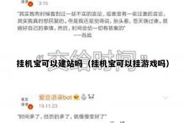 挂机宝可以建站吗（挂机宝可以挂游戏吗） 第1张