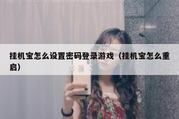 挂机宝怎么设置密码登录游戏（挂机宝怎么重启） 第1张