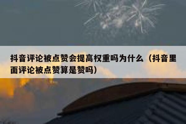 抖音评论被点赞会提高权重吗为什么（抖音里面评论被点赞算是赞吗） 第1张