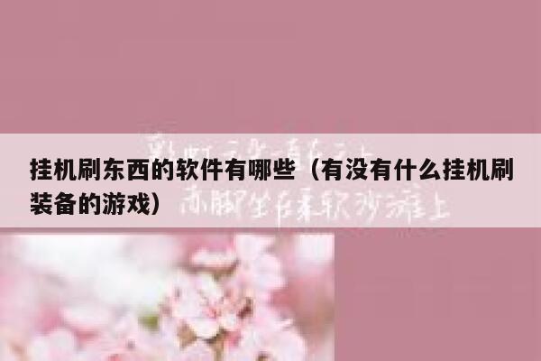 挂机刷东西的软件有哪些（有没有什么挂机刷装备的游戏） 第1张