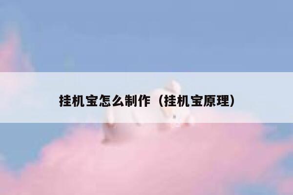 挂机宝怎么制作（挂机宝原理） 第1张