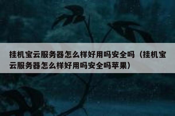 挂机宝云服务器怎么样好用吗安全吗（挂机宝云服务器怎么样好用吗安全吗苹果） 第1张