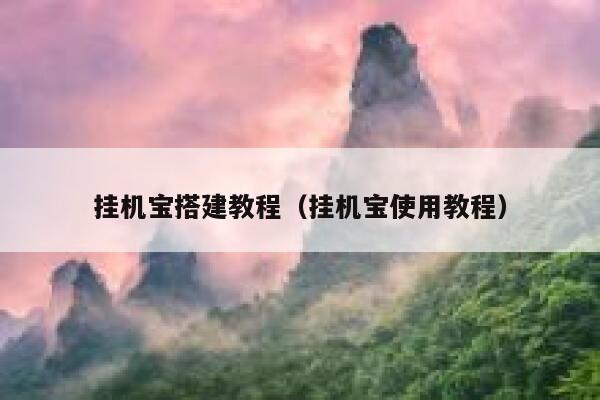挂机宝搭建教程（挂机宝使用教程） 第1张