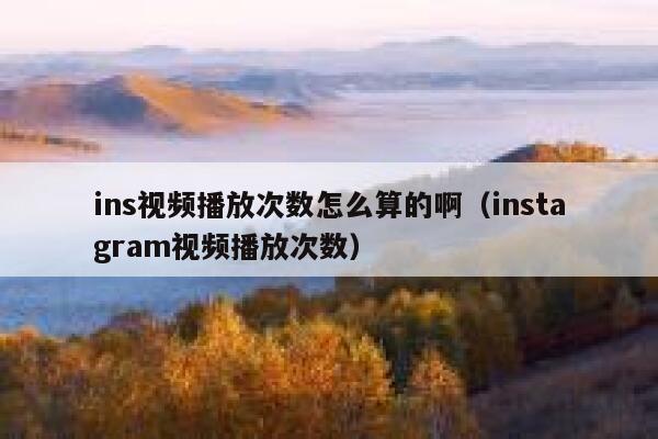 ins视频播放次数怎么算的啊（instagram视频播放次数） 第1张
