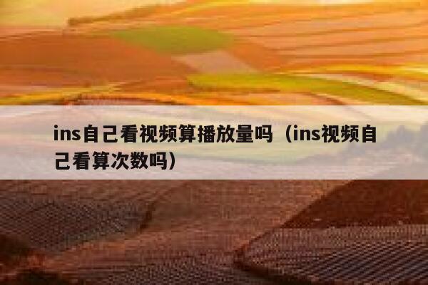 ins自己看视频算播放量吗（ins视频自己看算次数吗） 第1张