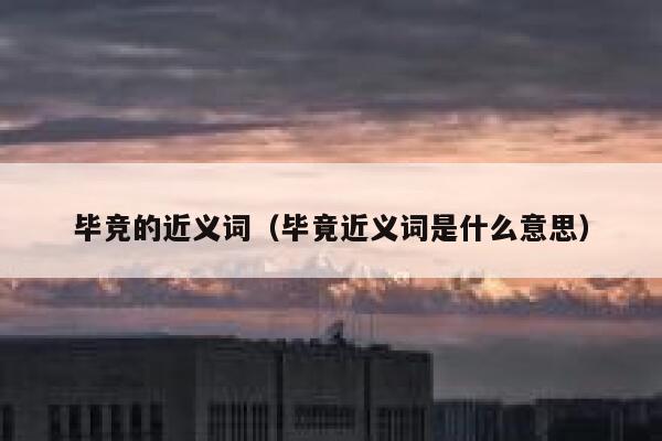 毕竞的近义词（毕竟近义词是什么意思） 第1张