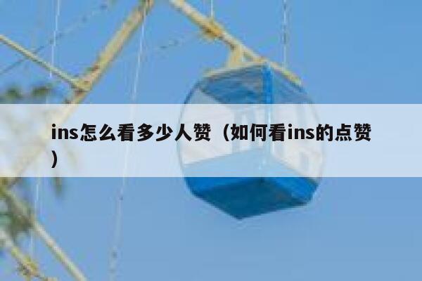 ins怎么看多少人赞（如何看ins的点赞） 第1张
