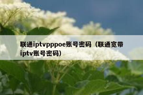 联通iptvpppoe账号密码（联通宽带iptv账号密码） 第1张