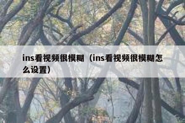 ins看视频很模糊（ins看视频很模糊怎么设置） 第1张