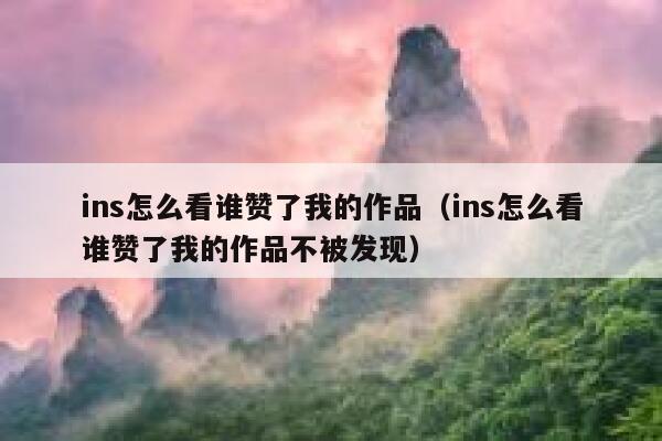 ins怎么看谁赞了我的作品（ins怎么看谁赞了我的作品不被发现） 第1张