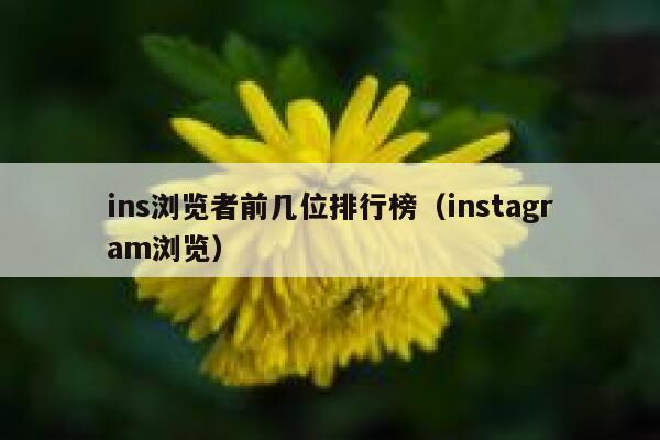 ins浏览者前几位排行榜（instagram浏览） 第1张