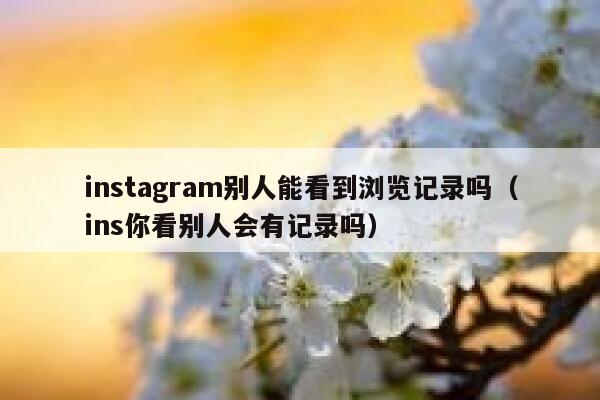 instagram别人能看到浏览记录吗（ins你看别人会有记录吗） 第1张