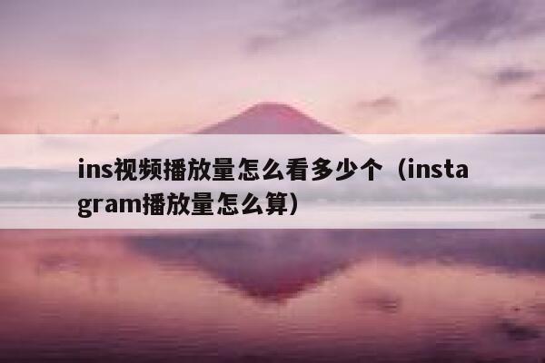 ins视频播放量怎么看多少个（instagram播放量怎么算） 第1张