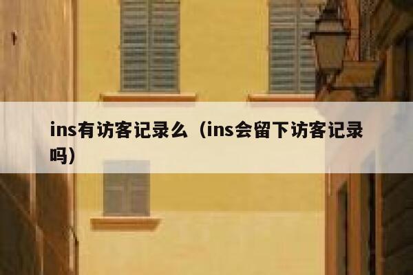 ins有访客记录么（ins会留下访客记录吗） 第1张
