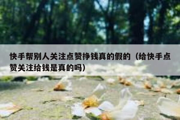 快手帮别人关注点赞挣钱真的假的(给快手点赞关注给钱是真的吗) 第1张 快手帮别人关注点赞挣钱真的假的(给快手点赞关注给钱是真的吗) 第1张