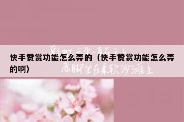 快手赞赏功能怎么弄的(快手赞赏功能怎么弄的啊) 第1张 快手赞赏功能怎么弄的(快手赞赏功能怎么弄的啊) 第1张