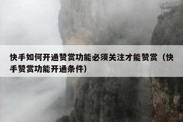 快手如何开通赞赏功能必须关注才能赞赏(快手赞赏功能开通条件) 第1张 快手如何开通赞赏功能必须关注才能赞赏(快手赞赏功能开通条件) 第1张