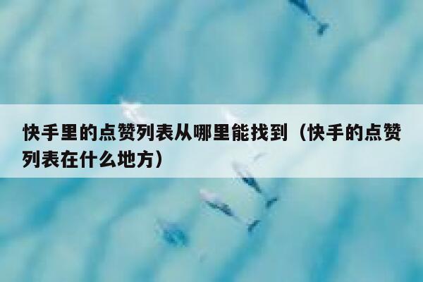 快手里的点赞列表从哪里能找到(快手的点赞列表在什么地方) 第1张 快手里的点赞列表从哪里能找到(快手的点赞列表在什么地方) 第1张