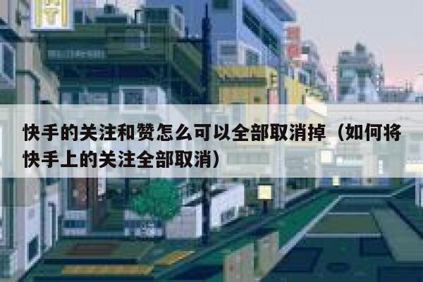 快手的关注和赞怎么可以全部取消掉(如何将快手上的关注全部取消) 第1张 快手的关注和赞怎么可以全部取消掉(如何将快手上的关注全部取消) 第1张