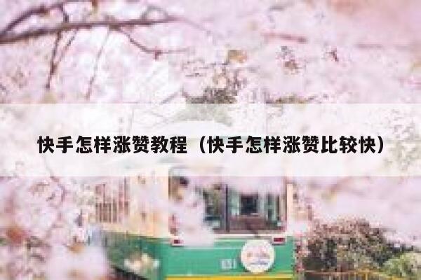 快手怎样涨赞教程（快手怎样涨赞比较快） 第1张