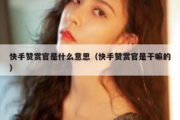 快手赞赏官是什么意思（快手赞赏官是干嘛的） 第1张