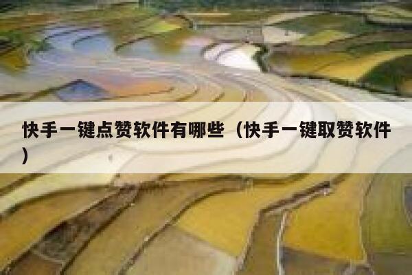 快手一键点赞软件有哪些(快手一键取赞软件) 第1张 快手一键点赞软件有哪些(快手一键取赞软件) 第1张