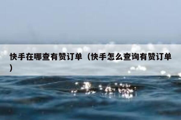 快手在哪查有赞订单(快手怎么查询有赞订单) 第1张 快手在哪查有赞订单(快手怎么查询有赞订单) 第1张