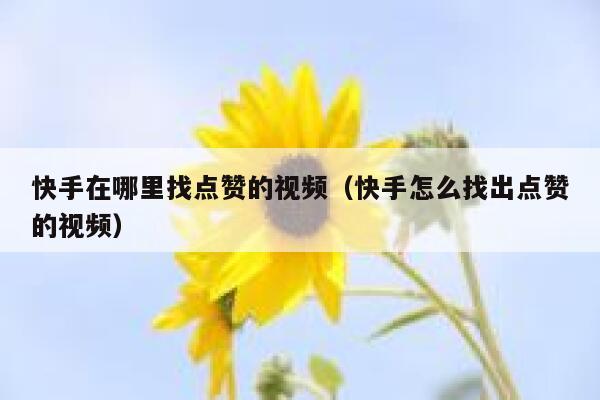 快手在哪里找点赞的视频（快手怎么找出点赞的视频） 第1张