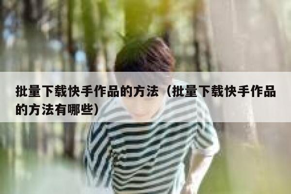 批量下载快手作品的方法（批量下载快手作品的方法有哪些） 第1张