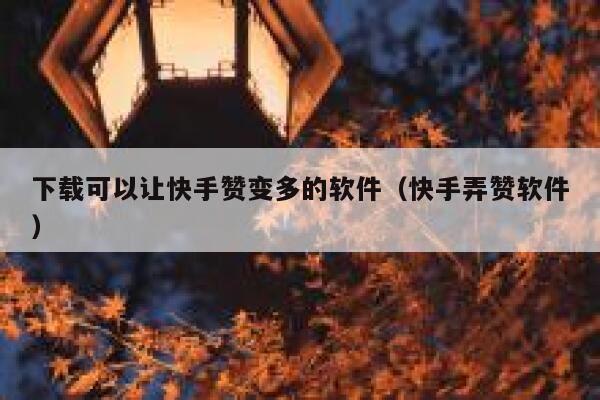 下载可以让快手赞变多的软件(快手弄赞软件) 第1张 下载可以让快手赞变多的软件(快手弄赞软件) 第1张