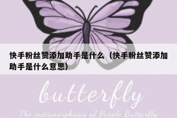 快手粉丝赞添加助手是什么(快手粉丝赞添加助手是什么意思) 第1张 快手粉丝赞添加助手是什么(快手粉丝赞添加助手是什么意思) 第1张