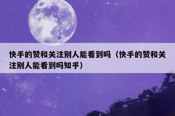 快手的赞和关注别人能看到吗（快手的赞和关注别人能看到吗知乎） 第1张