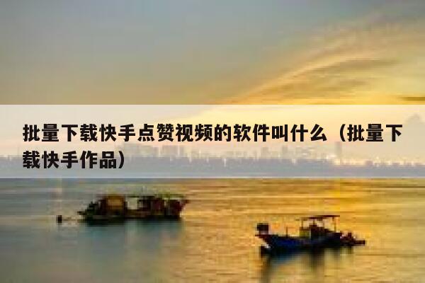批量下载快手点赞视频的软件叫什么(批量下载快手作品) 第1张 批量下载快手点赞视频的软件叫什么(批量下载快手作品) 第1张