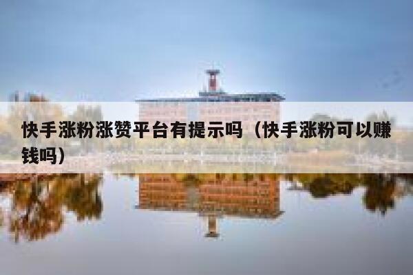 快手涨粉涨赞平台有提示吗（快手涨粉可以赚钱吗） 第1张