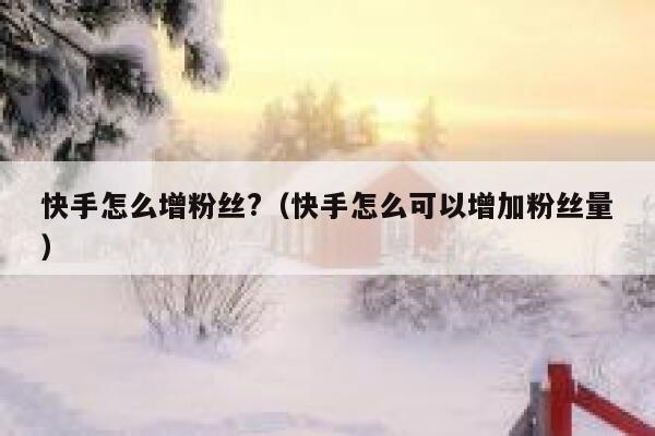 快手怎么增粉丝?（快手怎么可以增加粉丝量） 第1张