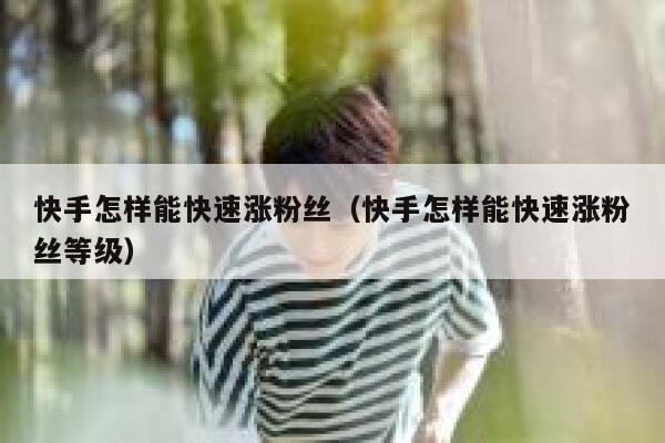 快手怎样能快速涨粉丝（快手怎样能快速涨粉丝等级） 第1张