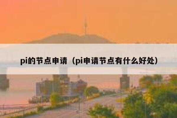 pi的节点申请（pi申请节点有什么好处） 第1张