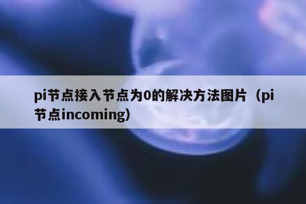 pi节点接入节点为0的解决方法图片(pi节点incoming) 第1张 pi节点接入节点为0的解决方法图片(pi节点incoming) 第1张