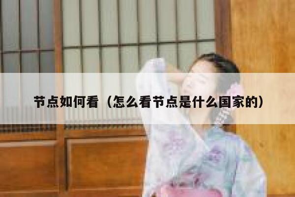 节点如何看（怎么看节点是什么国家的） 第1张