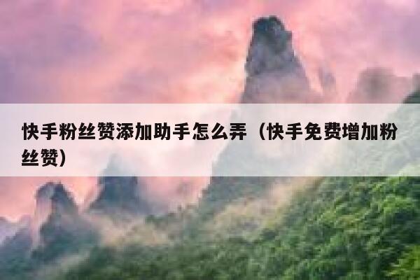 快手粉丝赞添加助手怎么弄（快手免费增加粉丝赞） 第1张