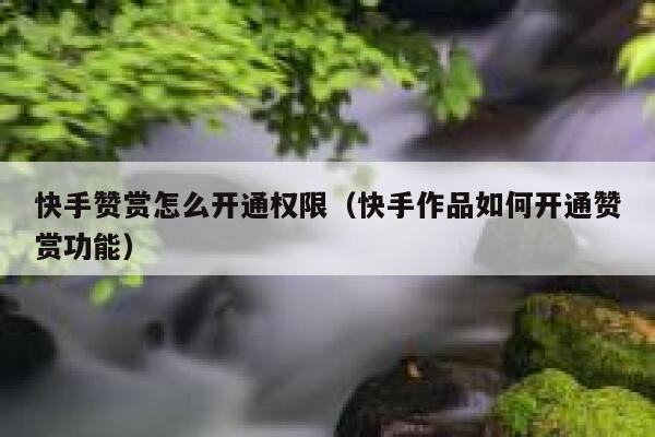 快手赞赏怎么开通权限（快手作品如何开通赞赏功能） 第1张