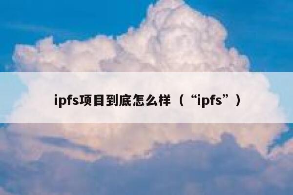 ipfs项目到底怎么样(“ipfs”) 第1张 ipfs项目到底怎么样(“ipfs”) 第1张