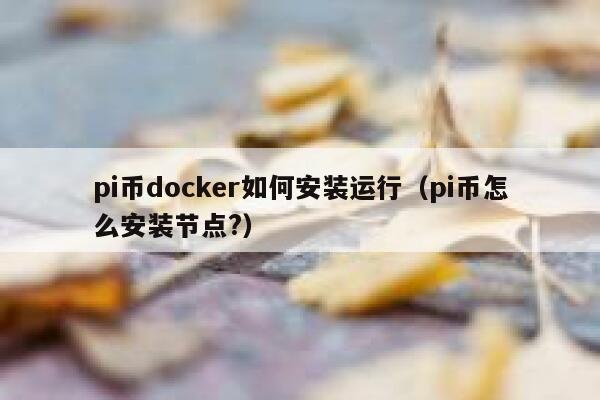 pi币docker如何安装运行(pi币怎么安装节点?) 第1张 pi币docker如何安装运行(pi币怎么安装节点?) 第1张