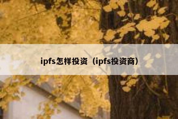 ipfs怎样投资(ipfs投资商) 第1张 ipfs怎样投资(ipfs投资商) 第1张