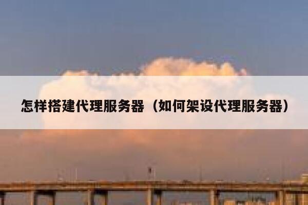 怎样搭建代理服务器（如何架设代理服务器） 第1张