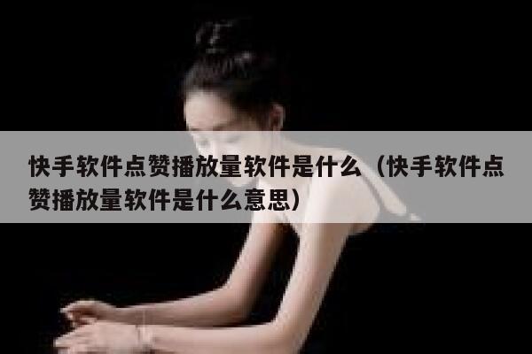 快手软件点赞播放量软件是什么（快手软件点赞播放量软件是什么意思） 第1张