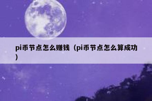 pi币节点怎么赚钱(pi币节点怎么算成功) 第1张 pi币节点怎么赚钱(pi币节点怎么算成功) 第1张